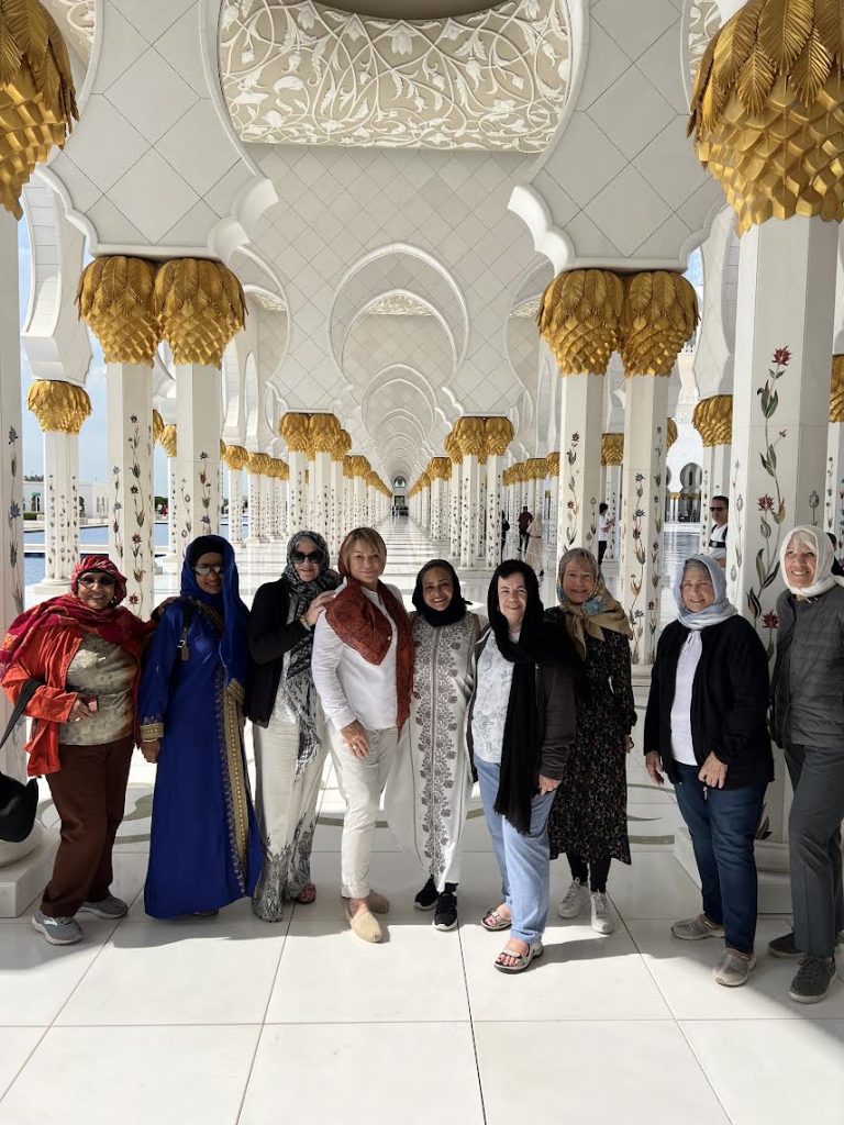 Dressing for a Mosque visit in Abu Dhabi with the Women's Travel Group women